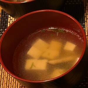 ネギと豆腐の中華スープ